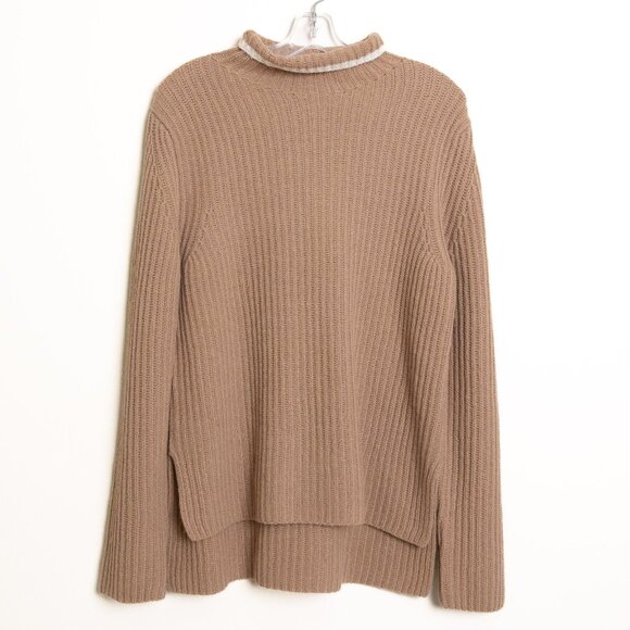 Theory Turtleneck Wool Cashmere Sweater Oversized Soft Beige Karenia Small - Picture 2 of 14